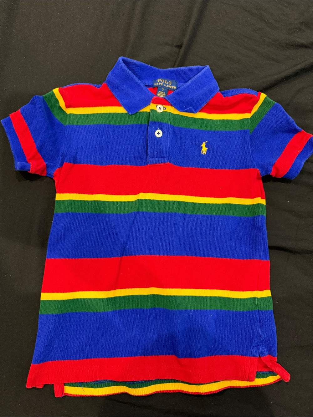Polo by Ralph Lauren Bright Blue Red Yellow Green Striped Kids Polo